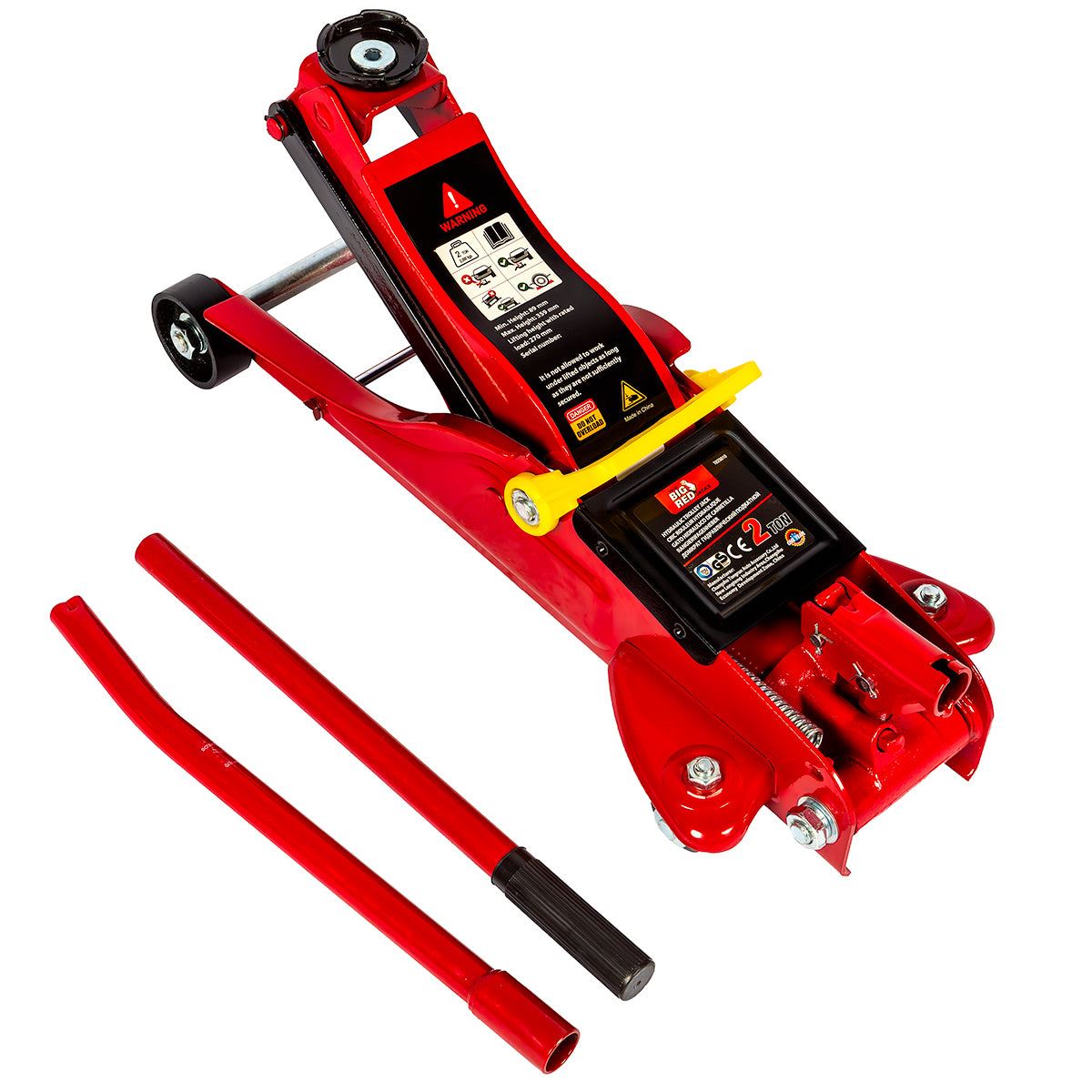 Big Red Torin 2-Ton Hydraulic Jack Low Profile Lifting Range 89-359 mm
