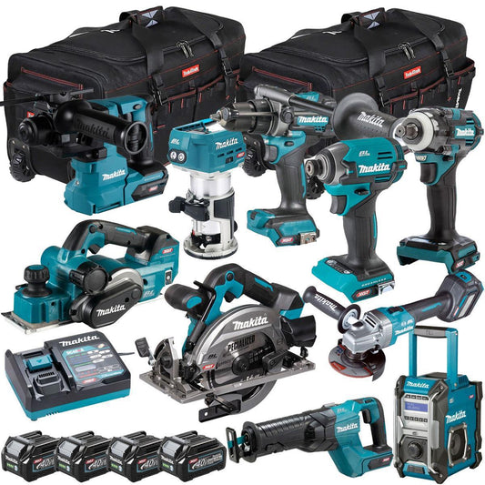Makita 40V XGT 10 Piece Brushless Power Tool Kit with 4 x 2.5Ah Battery T4TKIT-16042