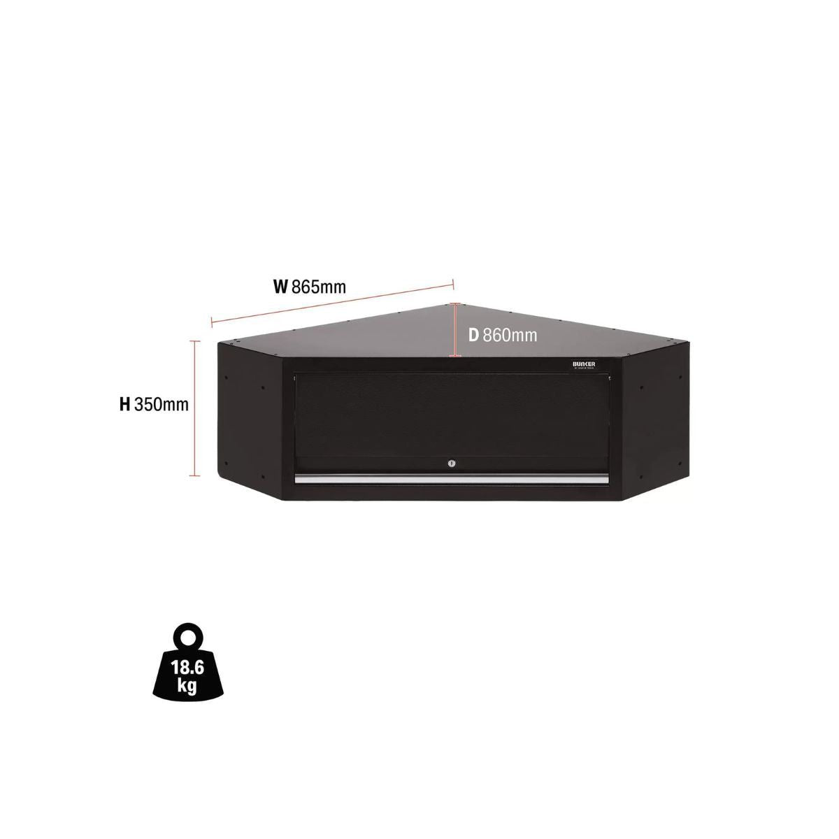 Draper MS400-1WCC BUNKER Modular Corner Wall Cabinet 865mm 33201