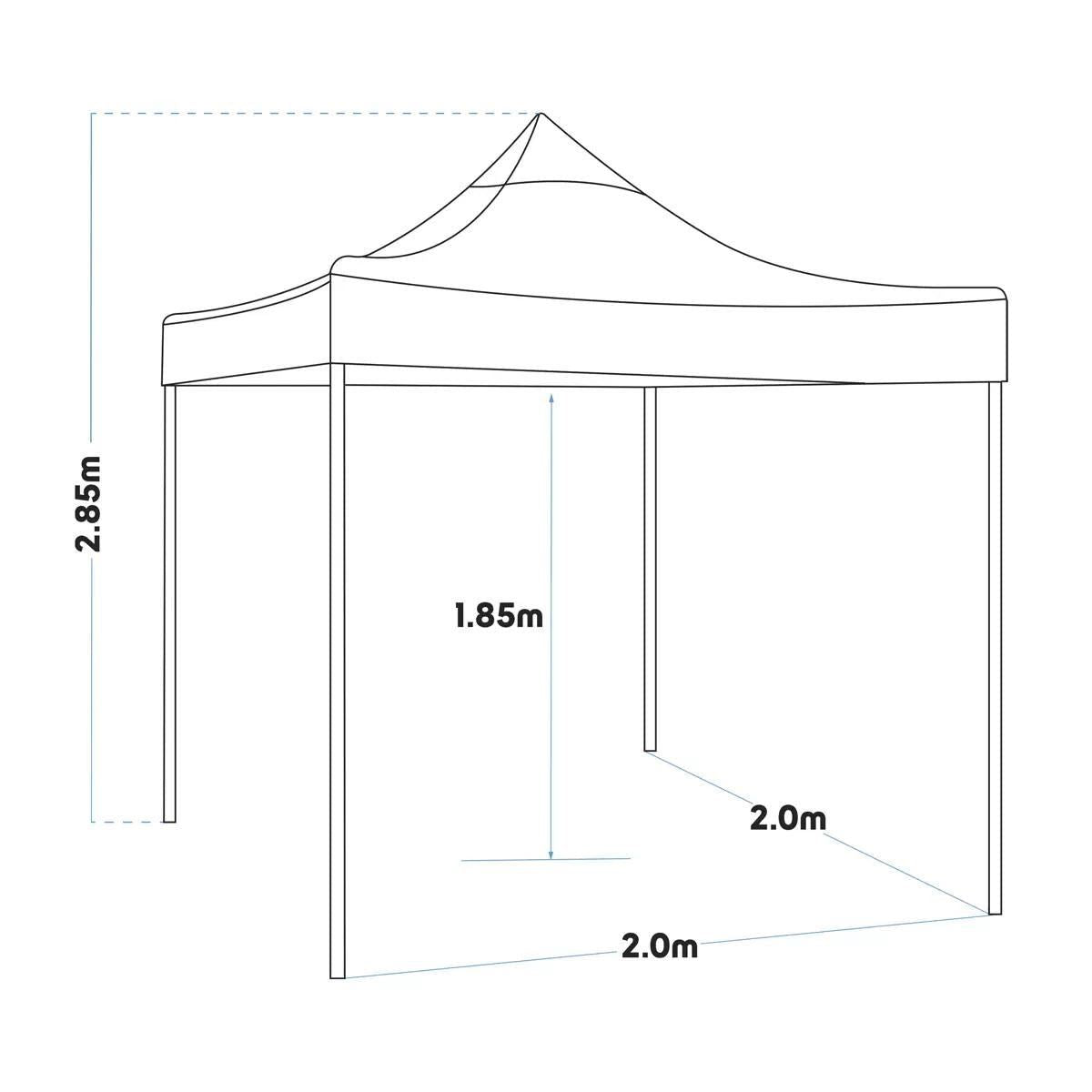 Sealey DG129 Dellonda Premium Pop-Up Gazebo Water Resistant Carry Bag Stakes Weight 2x2m