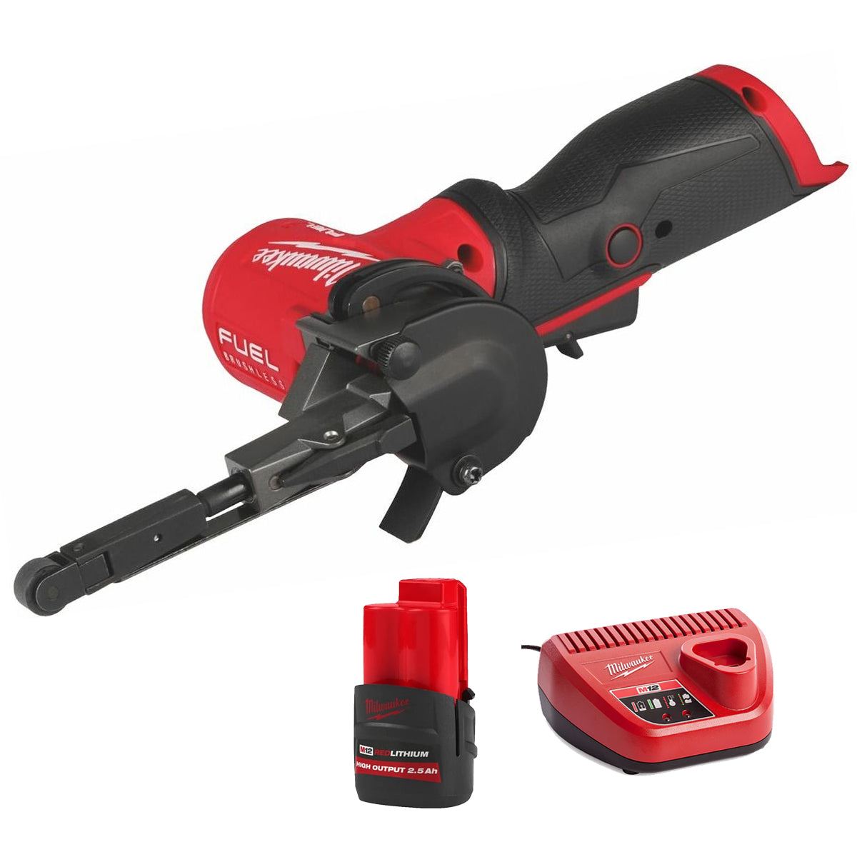 Milwaukee M12FBFL10-0 12V Brushless 10mm Band File with 1 x 2.5Ah Battery & Charger