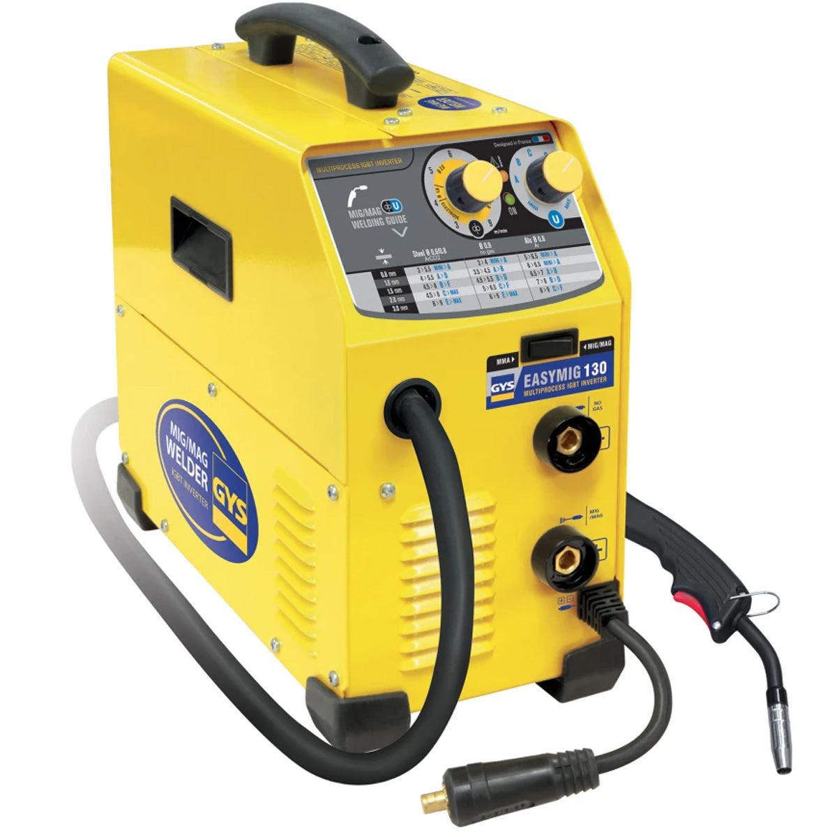 GYC GYS031869 EASYMIG 130 Mig Welder 240V Multi-Process Welding, Inverter Technology, Ideal for Steel