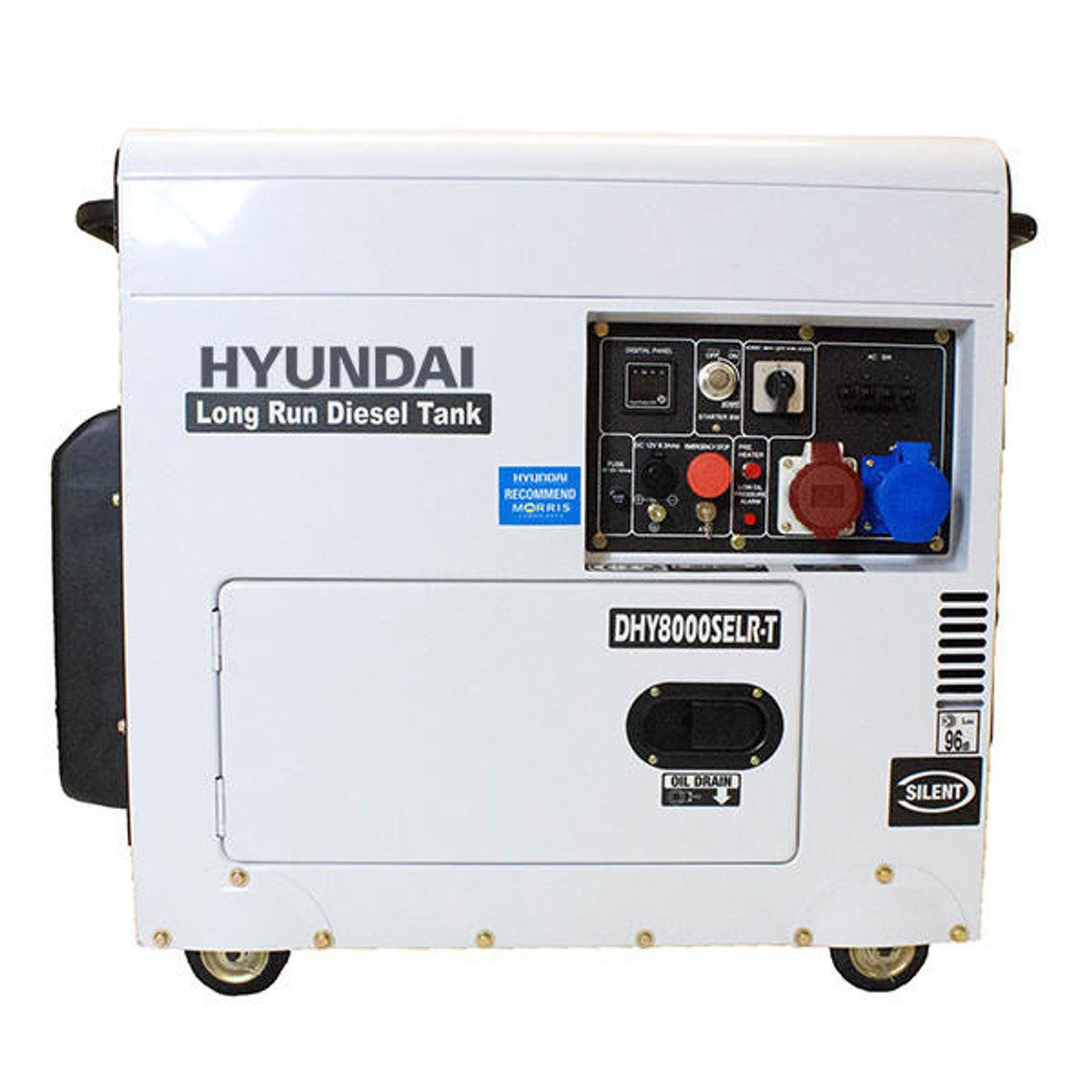 Hyundai DHY8000SELR-T Diesel Generator, Multi-phase 230V/400V, Three Phase / Single Phase 5.8kW/7.5kVA