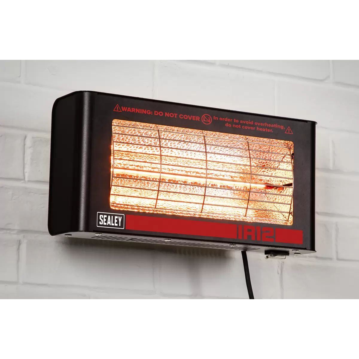 Sealey IR12 Infrared Quartz Heater Wall Mounting 1200W/230V