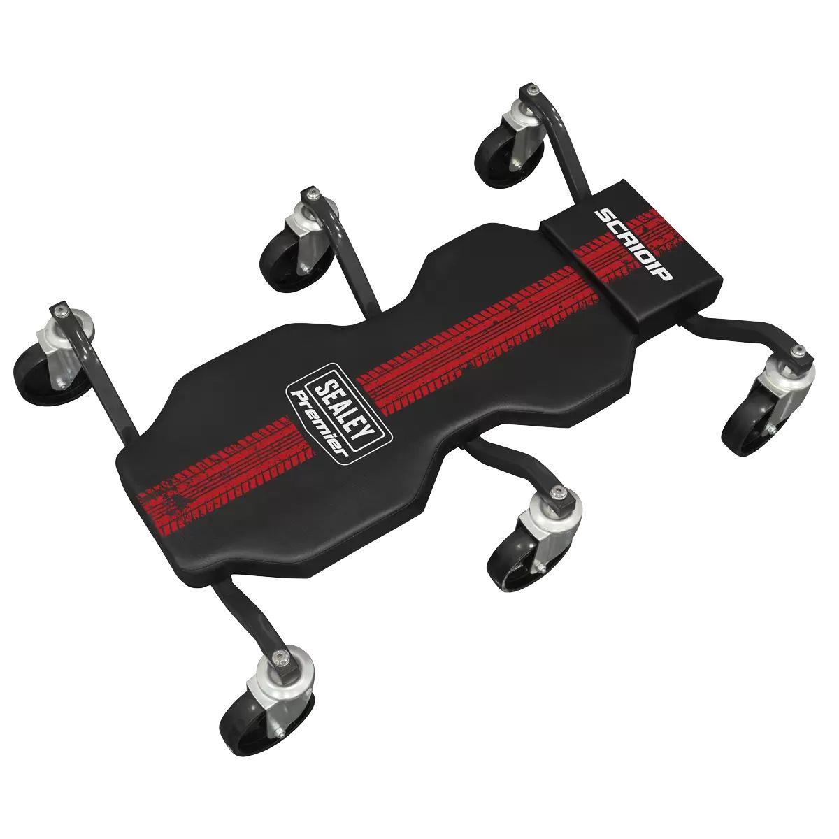 Sealey SCR101P Steel Creeper with 6 Rough Ground 5 Inch Wheels & Headrest