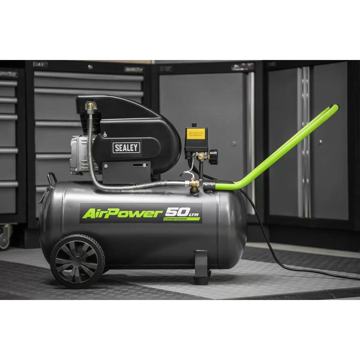Sealey SAC5020EPK 50L Direct Drive Compressor with 4pc Air Accessory Kit 240V