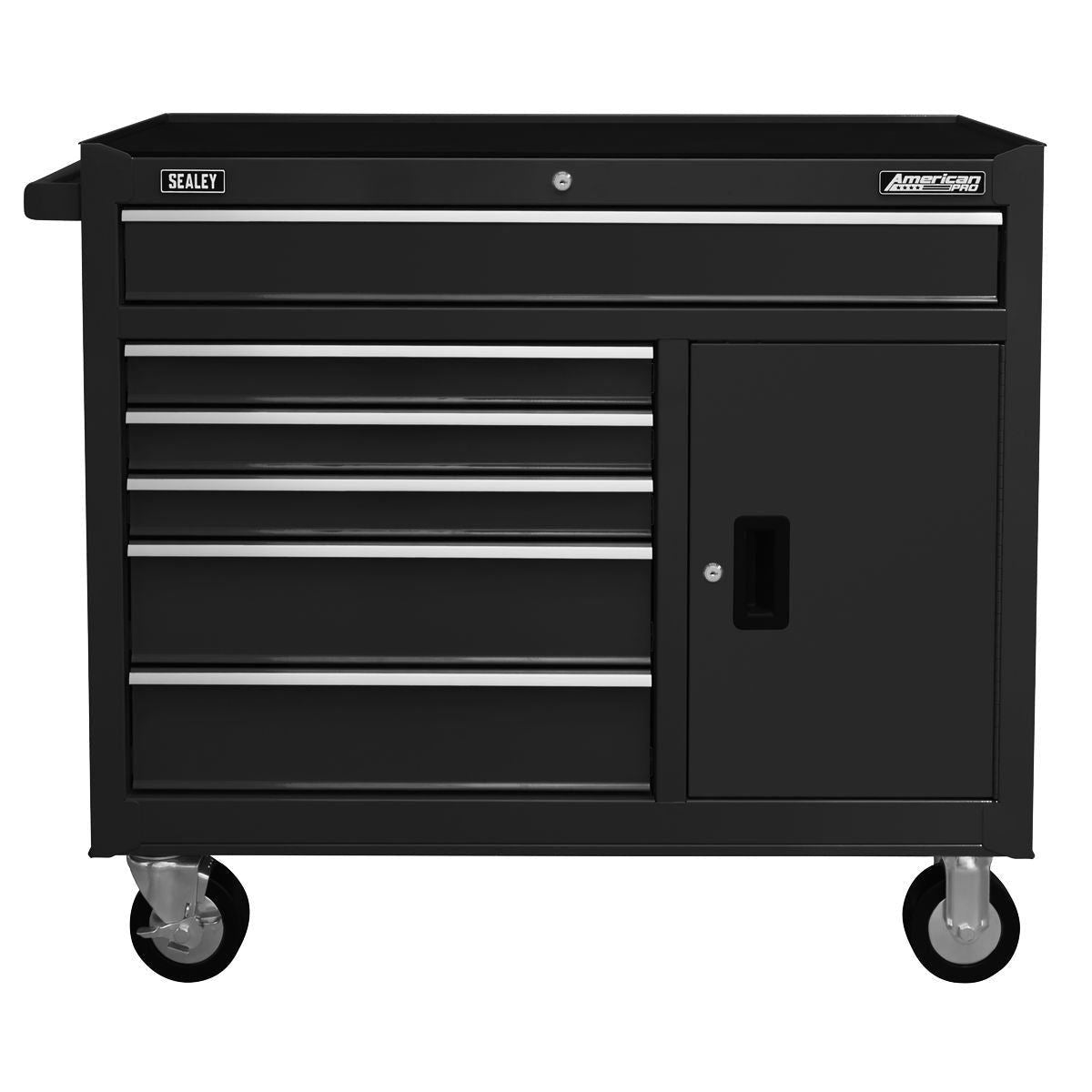 Sealey AP4106B 6 Drawer Roll cab with Ball Bearing Slides Black