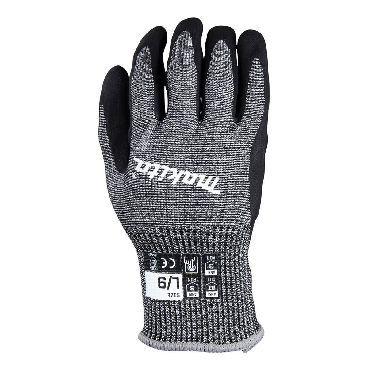 Makita P-84729 Advanced FitKnit Cut Level 7 Nitrile Coated Dipped Gloves Size Large