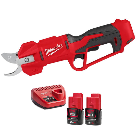 Milwaukee M12BLPRS-0 12V Brushless Pruning Shears With 2 x 2.0Ah Battery & Charger