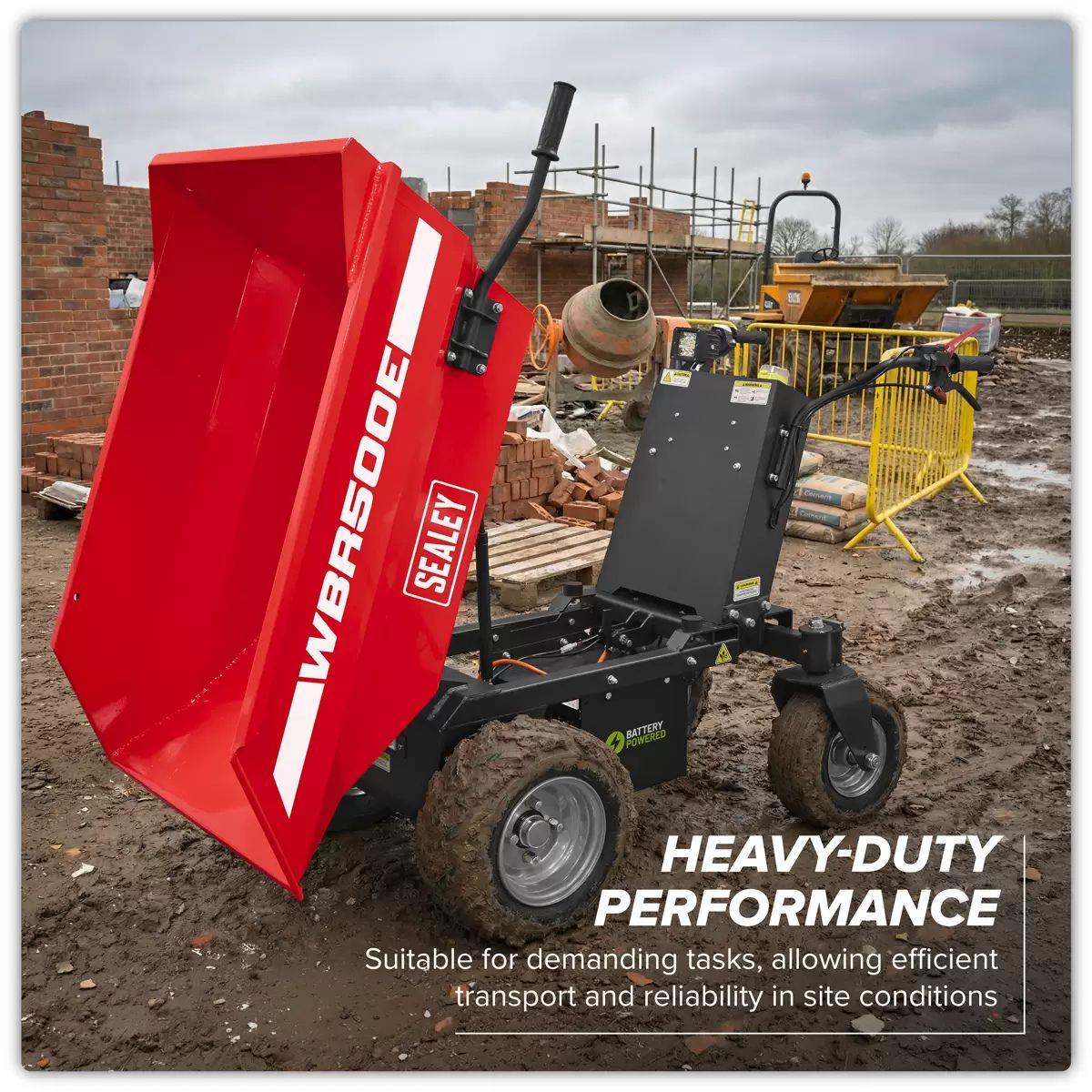 Sealey WBR500E 48V Electric Mini Dumper Weight Capacity 500kg & Bucket Capacity 236L
