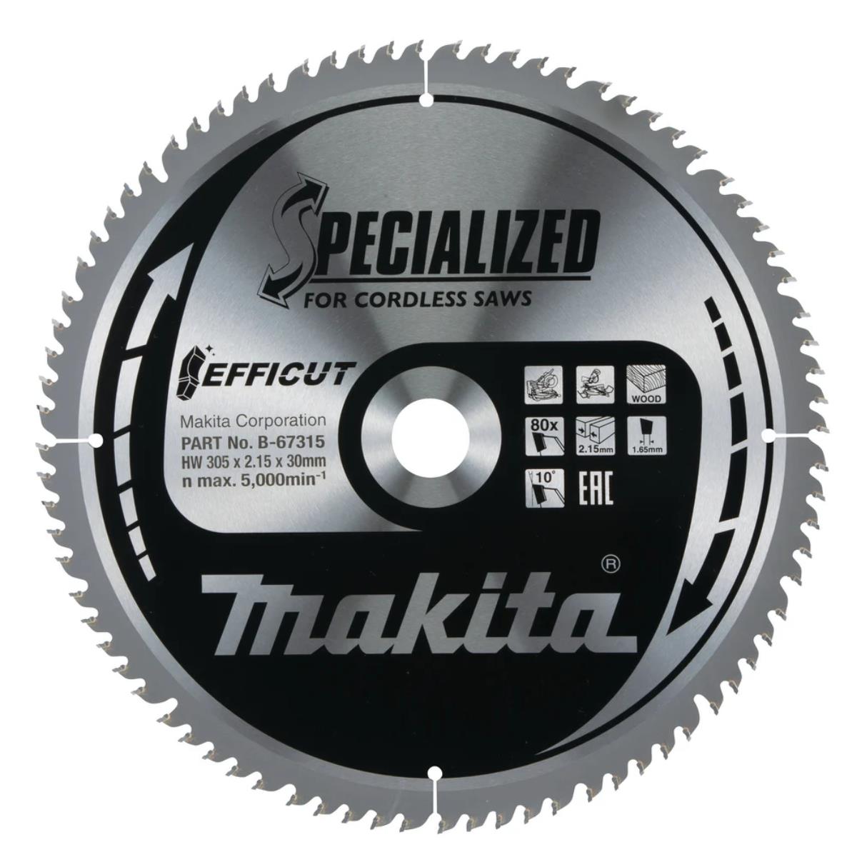 Makita B-67315 Efficut TCT Mitre Saw Blade 305mm x 30mm x 80T