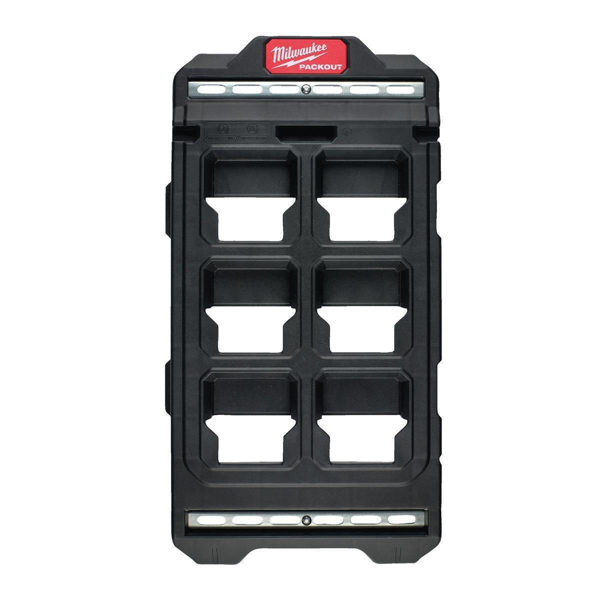 Milwaukee Packout Compact Mounting Plate with M12 Battery Holder & 4 x Batteries