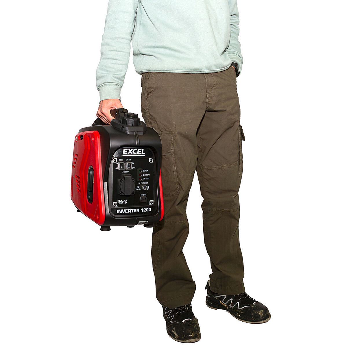 Excel Petrol Inverter Generator 4-Stroke Engine - 1200W Power Output, 60CC for Reliable Outdoor use Item Condition Damaged Box
