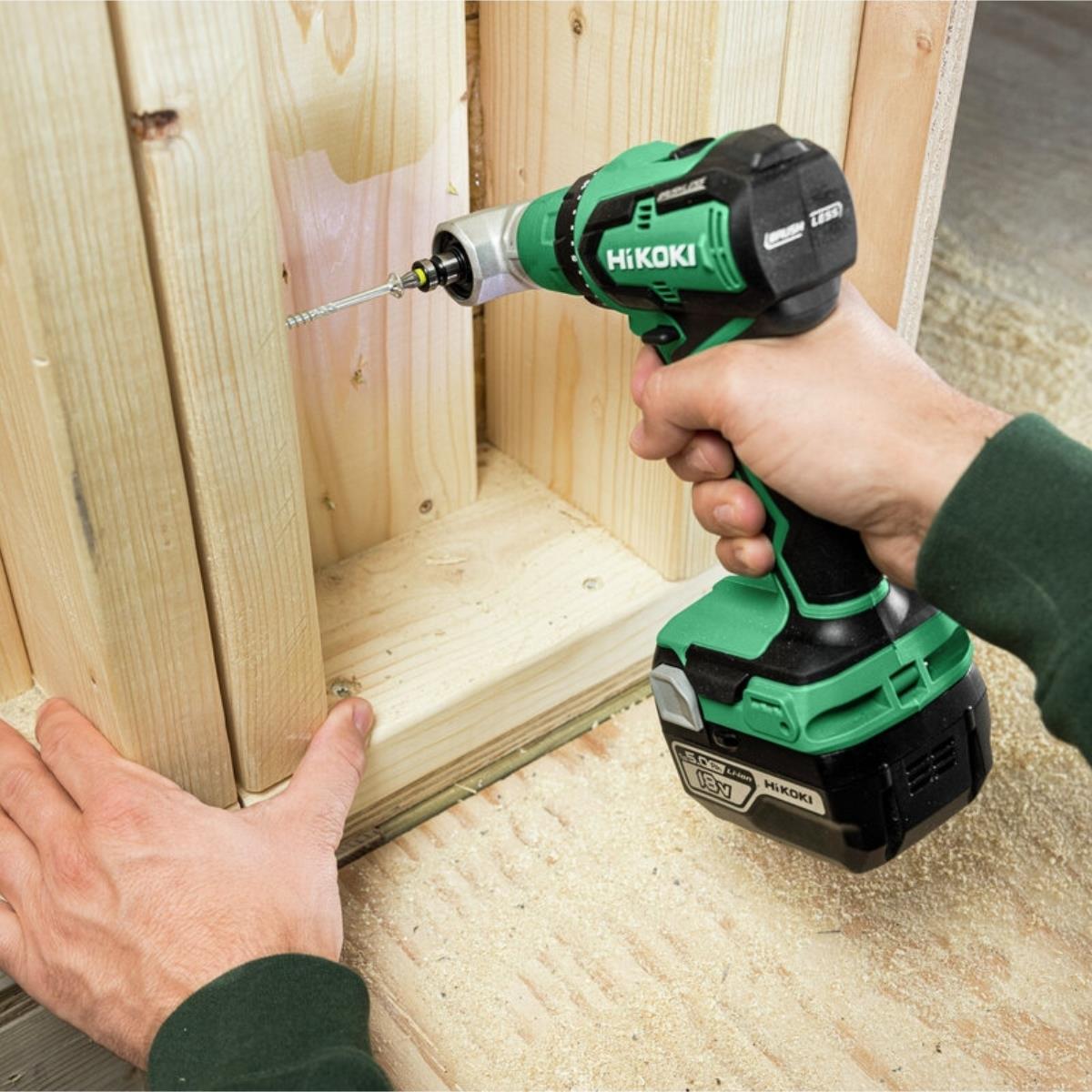 HiKOKI DS18DDQJRZ 18V Brushless Drill Driver with 2 x 2.0Ah Batteries, Charger, 4 x Tool Attachments & Case