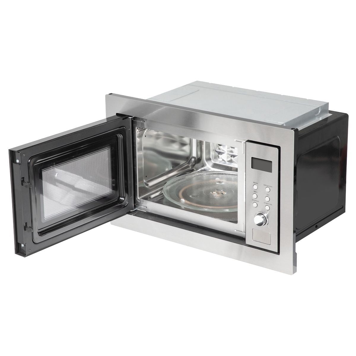 Sealey DH197 Baridi Integrated Microwave Oven with Grill 25L Capacity 900W Stainless Steel
