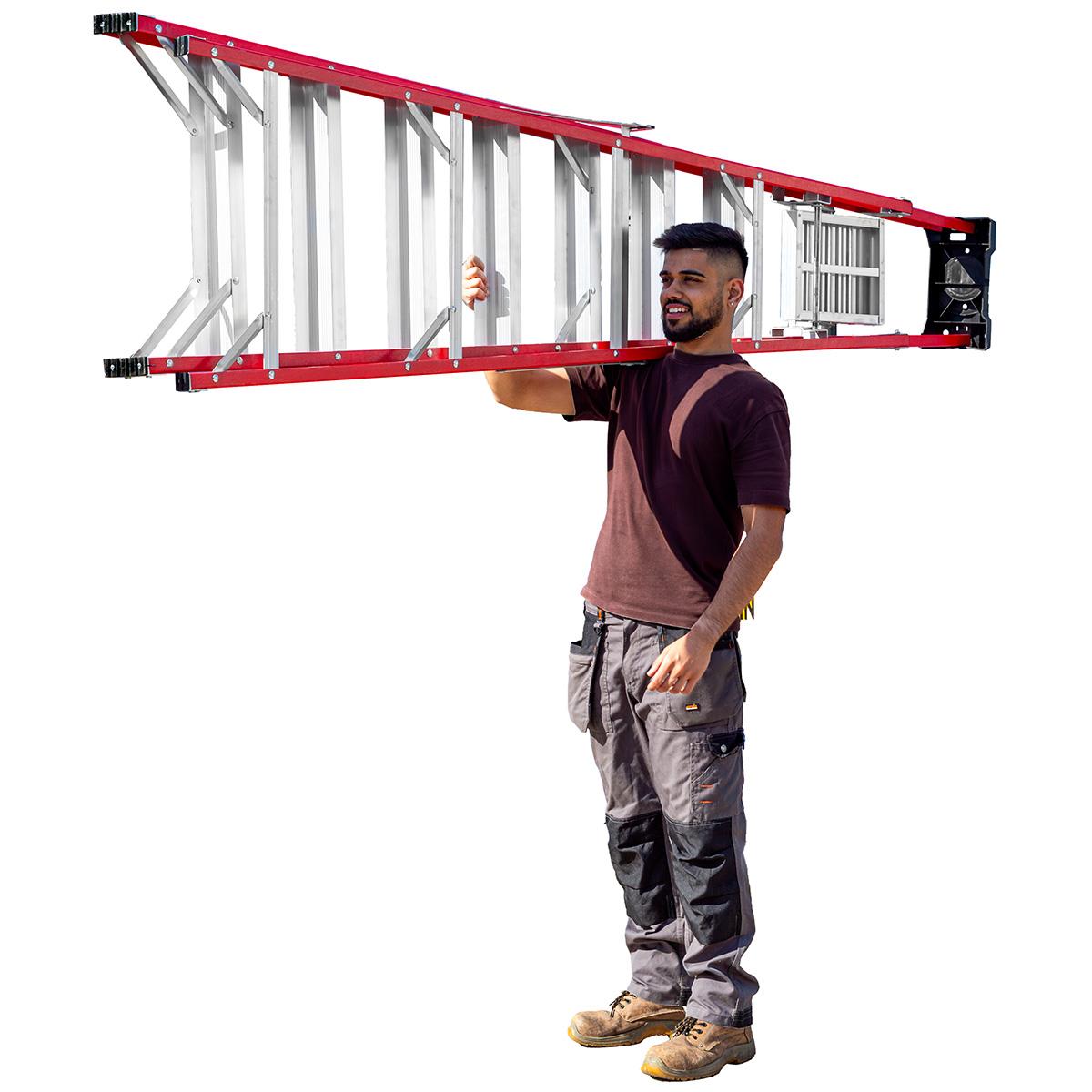 Excel Electricians Fibreglass Platform Step Ladder 8 Tread 2.51m EN131