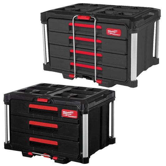 Milwaukee Packout 3 Drawer Tool Box with 4 Drawer Tool Box