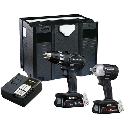 Panasonic PANC232PN EYC232PN 18V Twin Pack 2 x 3.0Ah Li-ion Batteries & Charger With Case