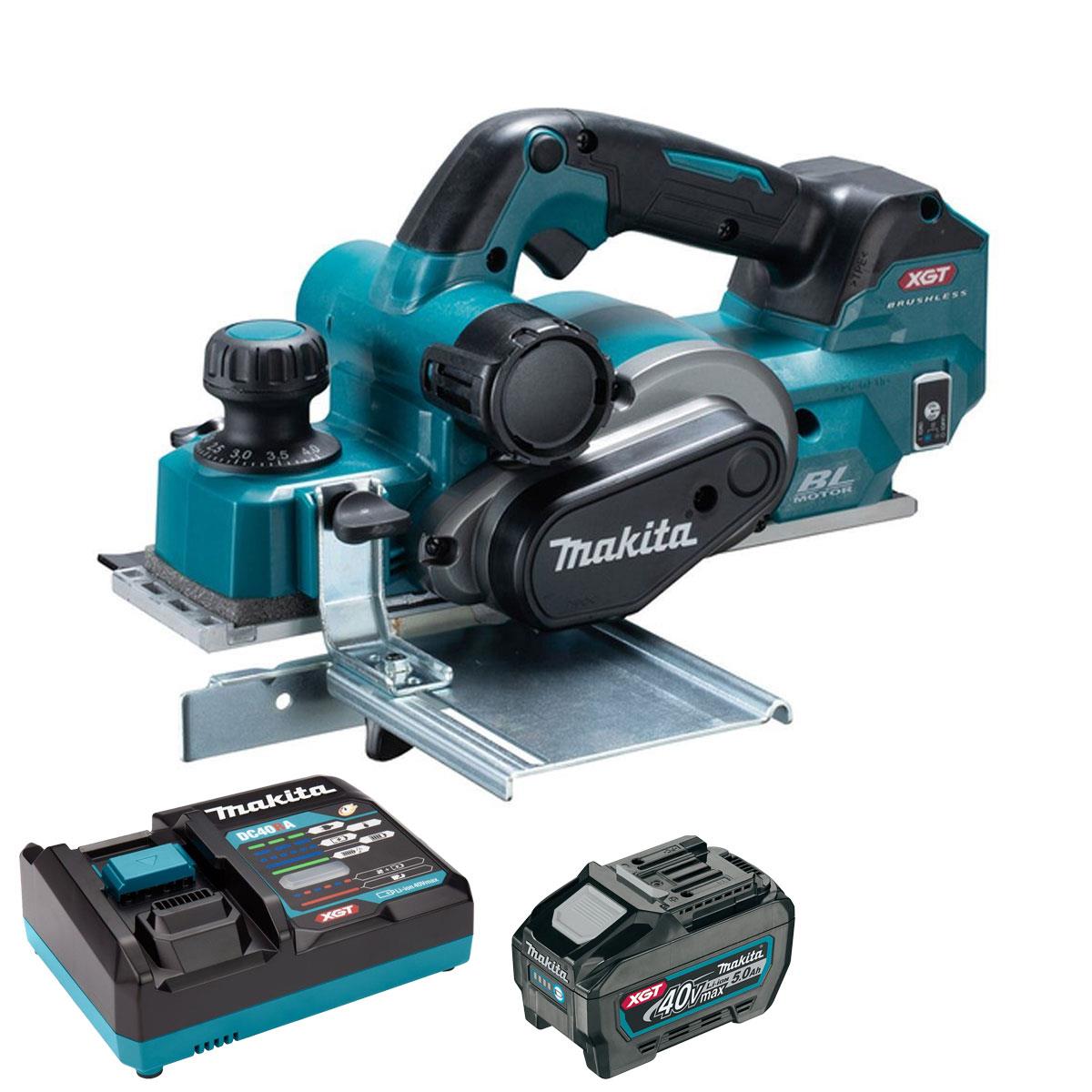 Makita KP001GZ 40V MAX XGT 82mm Brushless Planer with 1 x 5.0Ah Battery & Charger