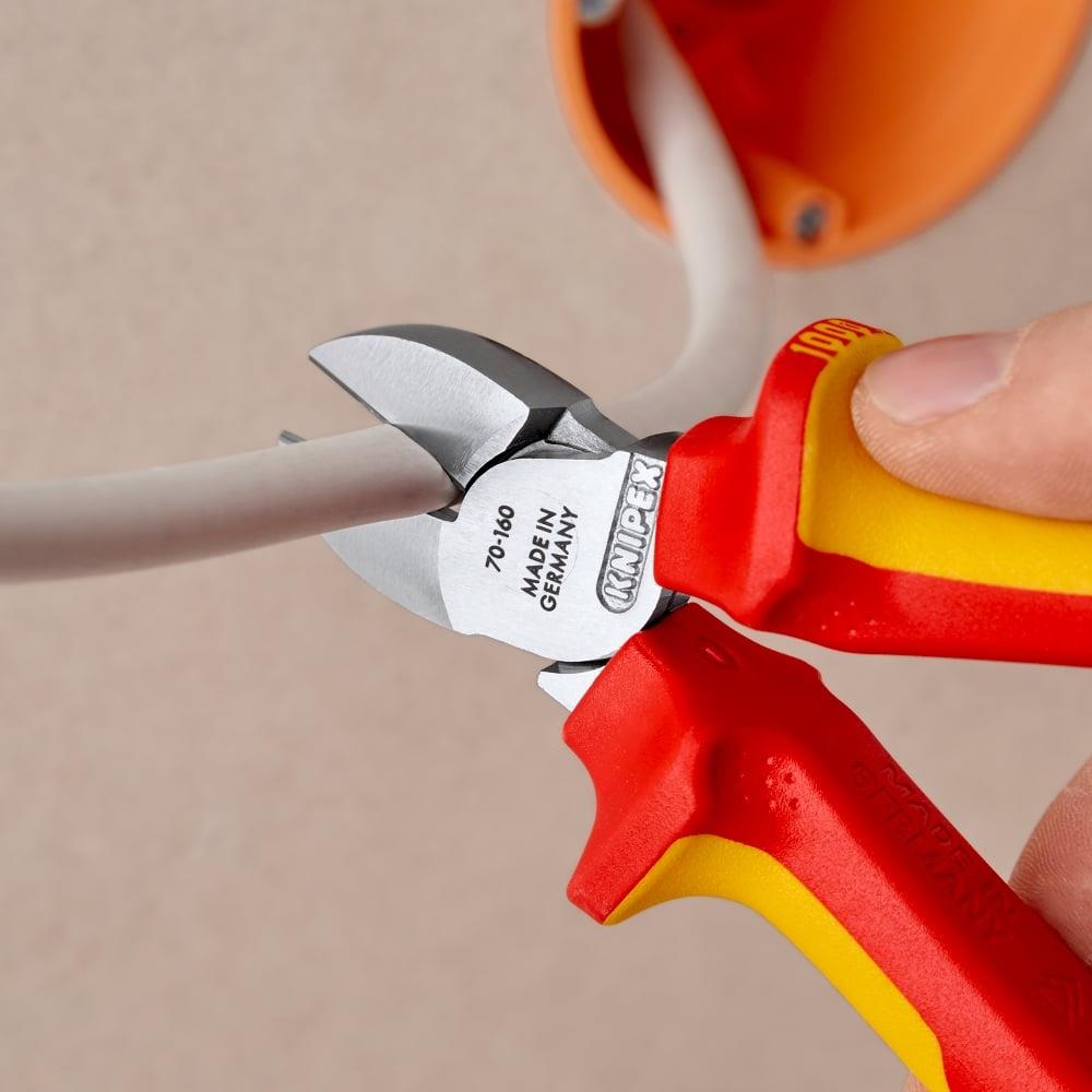 Knipex 160mm VDE Insulated Diagonal Cutter with Multi-Component Grip 70 06 160 SB