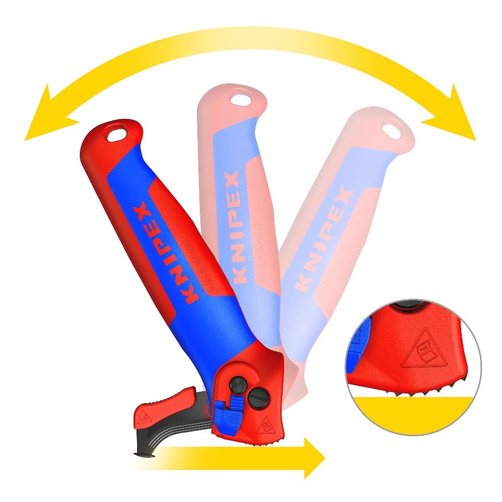 Knipex Cable Stripping Knife with Guide Shoe and Ratchet Function 16 50 145 SB