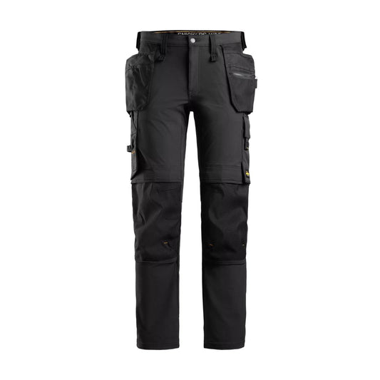 Snickers AllroundWork Full Stretch Trousers with Holster Pockets Black - 32" Leg 35" Waist 62710404050