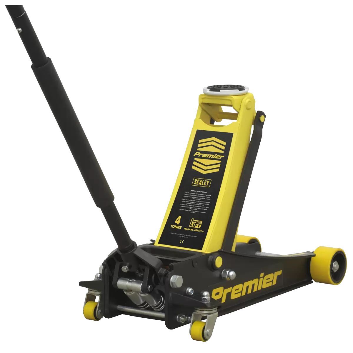 Sealey 4040AY Trolley Jack 4tonne Rocket Lift Yellow