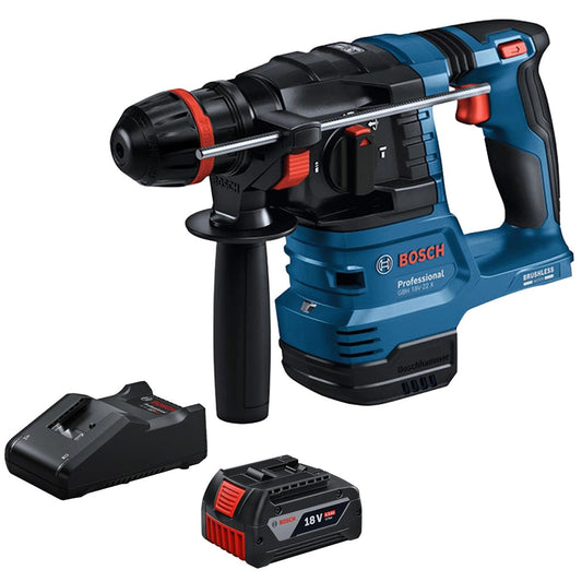Bosch GBH 18V-22 X 18V Brushless SDS+ Rotary Hammer with 1 x 4.0Ah Battery & Charger