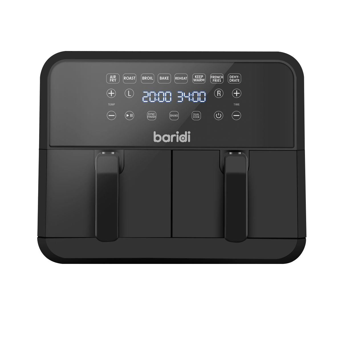 Sealey DH172 Baridi Dual Zone Air Fryer with 8 Preset Functions 8L Capacity 230V/1700W