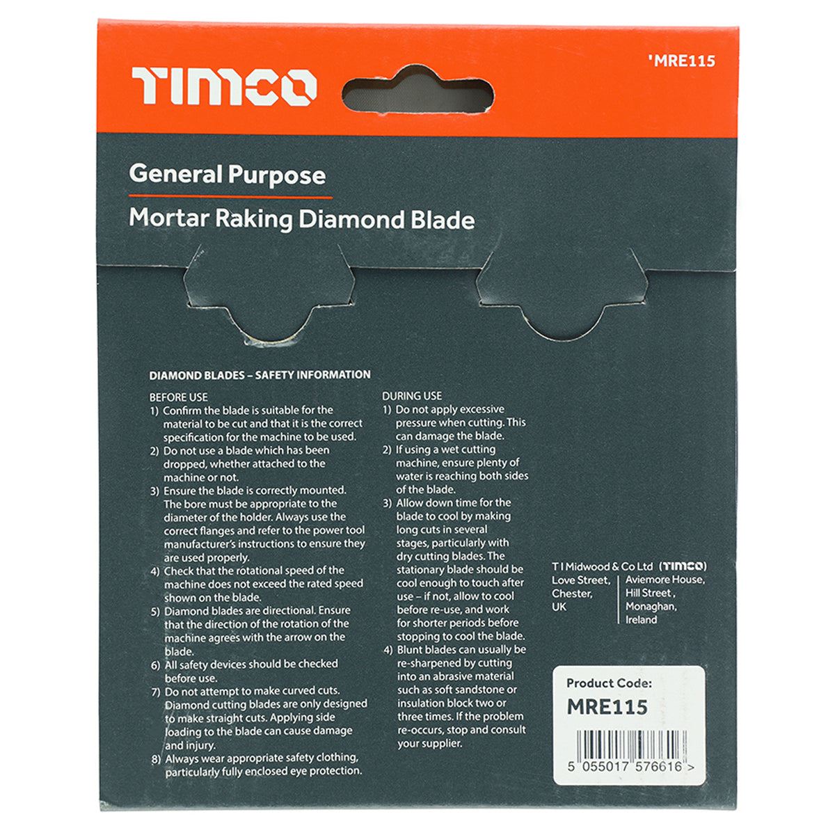 Timco 115mm Segmented Mortar Raking Diamond Blade MRE115