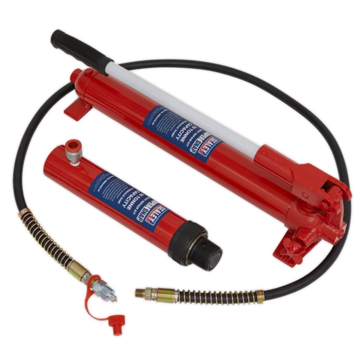 Sealey 610/45 Push Ram with Pump 10 Tonne & Hose Assembly