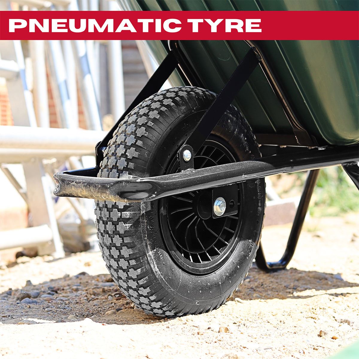 Excel Heavy Duty Wheelbarrow with 100L HDPE Tray Green