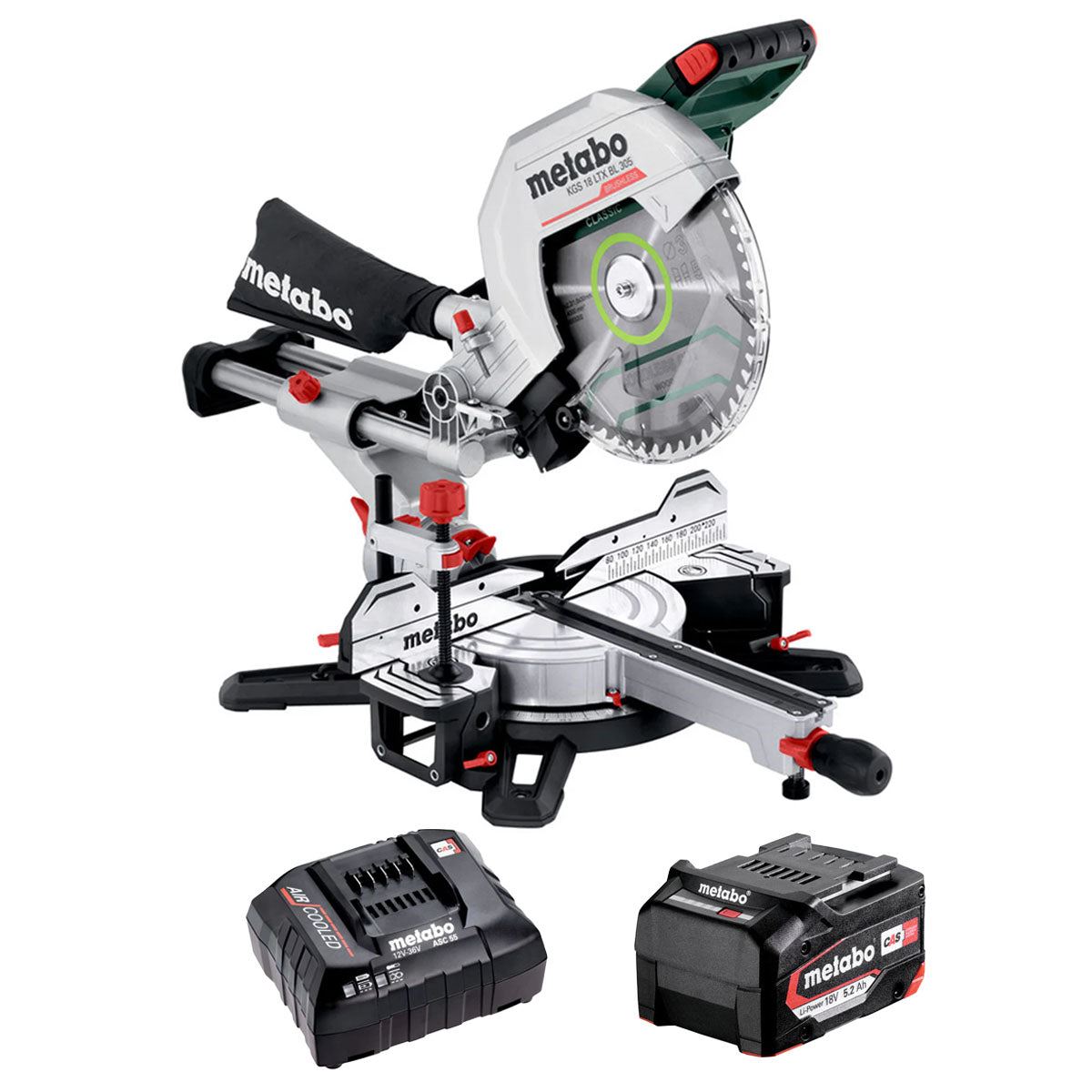 Metabo KGS 18 LTX BL 305 18V 305mm Brushless Mitre Saw with 1 x 5.2Ah Battery & Charger