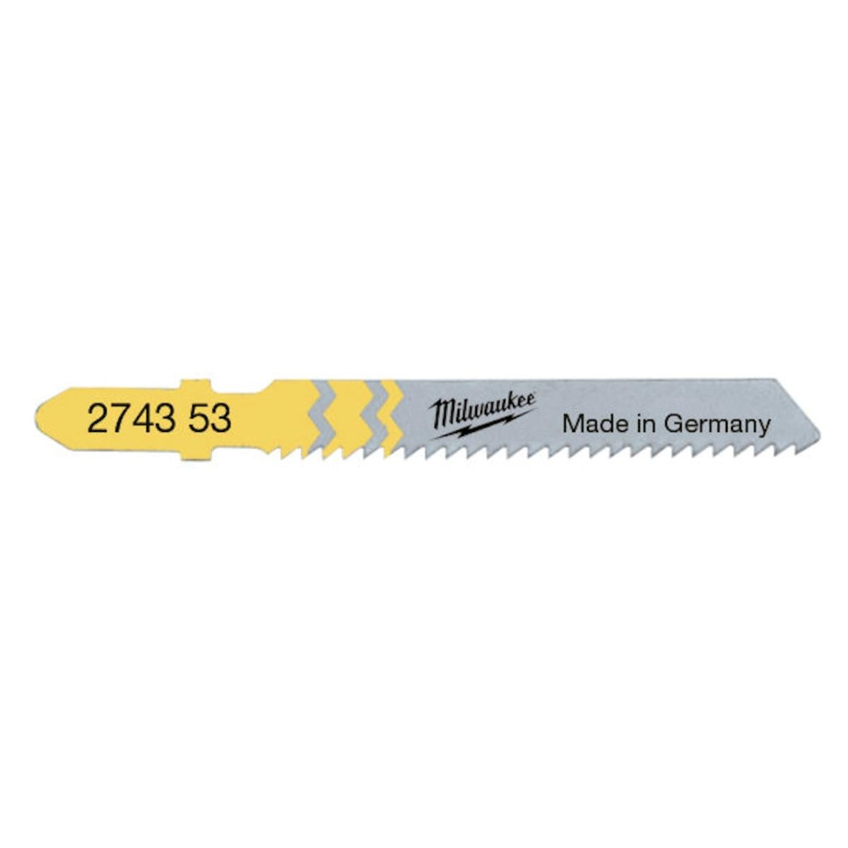 Milwaukee T119B 50 x 2mm Wood & Plastic Jigsaw Blades Pack of 5 4932274353