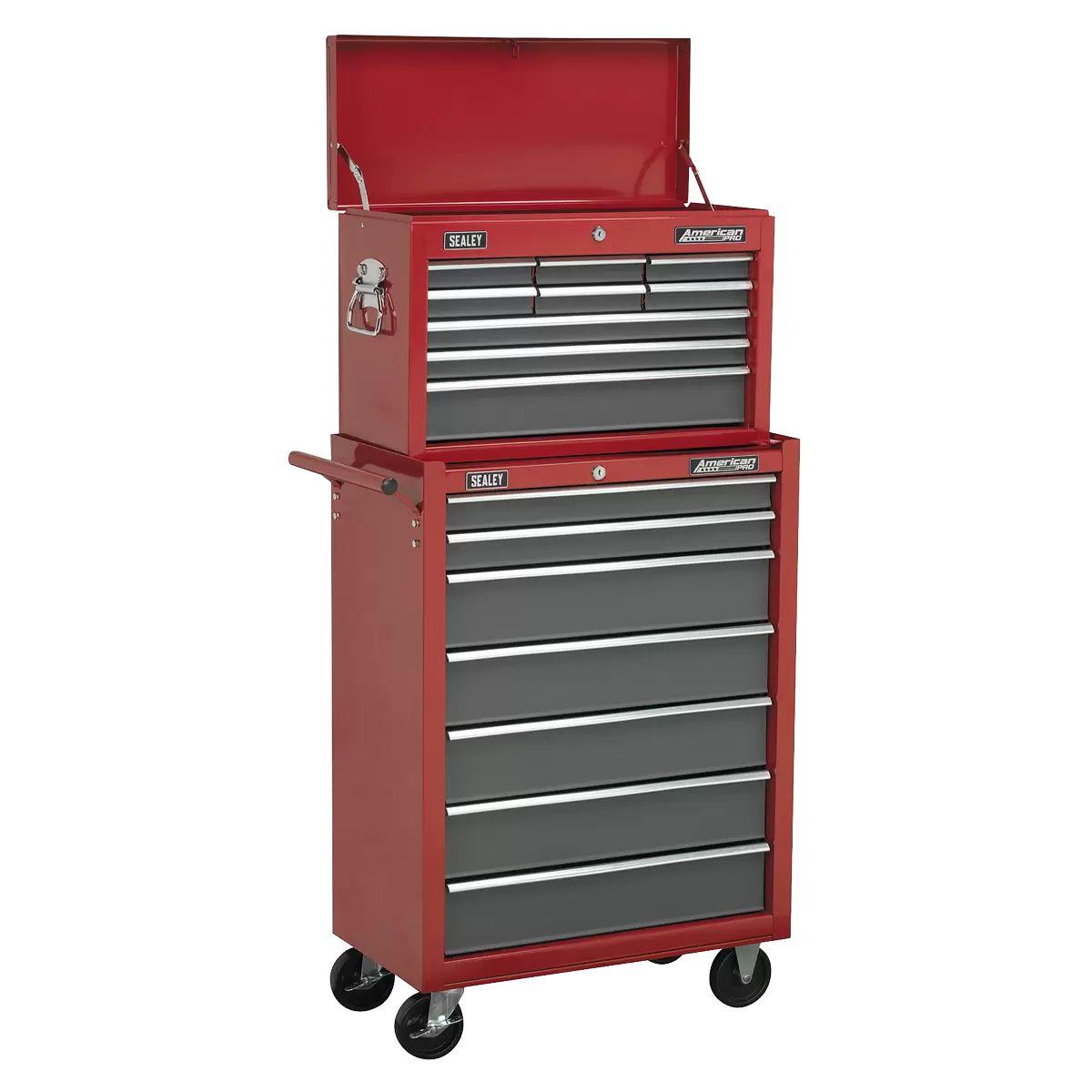 Sealey AP22509BB 9 Drawer Topchest with Ball-Bearing Slides Red/Grey