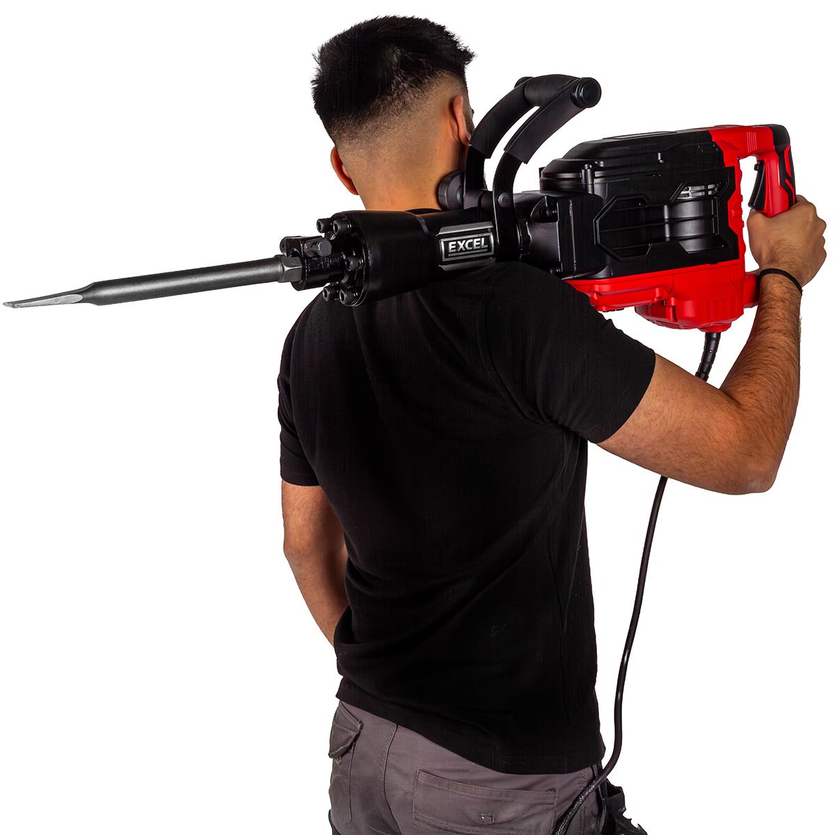 Excel 1700W 55J Hex Shank Demolition Hammer 230V with Case & Chisels