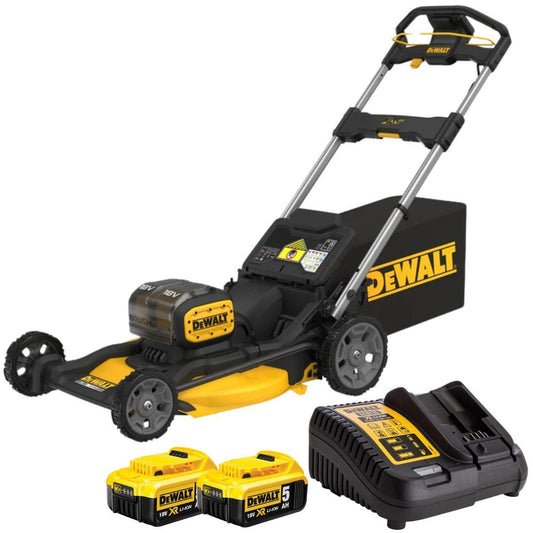Dewalt DCMWP134N-XJ 36V Brushless 53cm Lawn Mower with 2 x 5.0Ah Battery & Charger