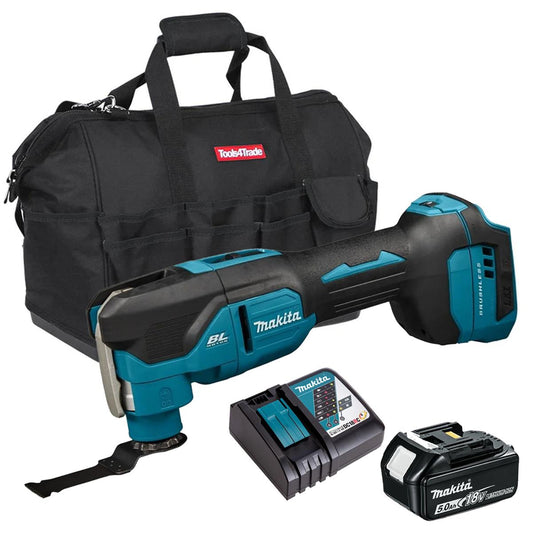 Makita DTM53Z 18V LXT Brushless Multi Tool With 1 x 5.0Ah Battery Charger & Bag