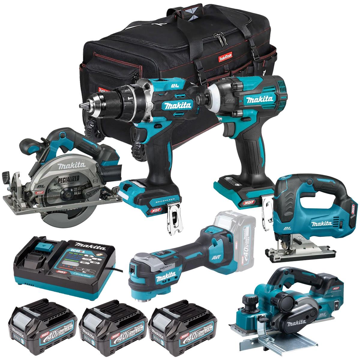 Makita 40V 6 Piece Combo Kit with 3 x 2.5Ah Batteries & Charger T4TKIT-7726