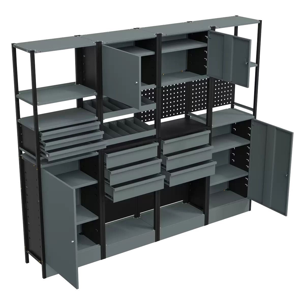 Sealey APMRSTACK2 Modular Racking System Combo 2.32m Durable and Versatile Storage Solution for Workshop