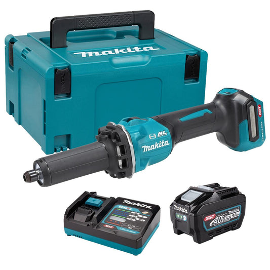 Makita GD001GZ01 40V Max XGT Brushless Die Grinder with 1 x 5.0Ah Battery Charger & Case