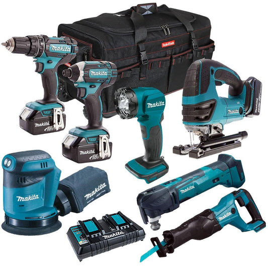 Makita 18V 7 Piece Power Tool Kit with 3 x 5.0Ah Battery & Charger T4TKIT-321