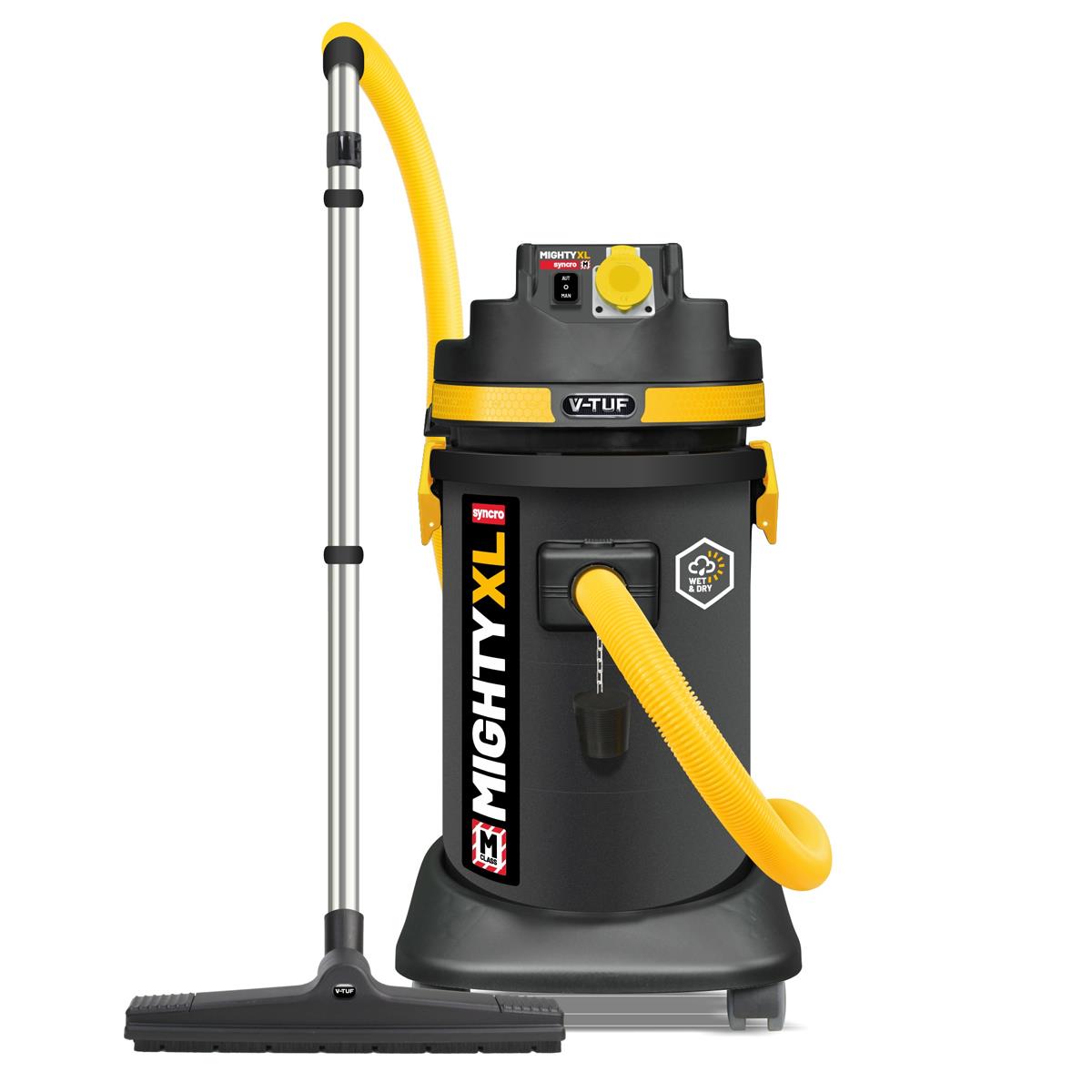 V-TUF MIGHTYXLS110 MIGHTY XL SYNCRO 37L M-Class Industrial Dust Extraction Wet & Dry Vacuum Cleaner 110V