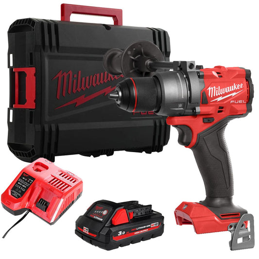 Milwaukee M18FPD3-0X 18V Fuel Brushless Combi Drill with 1 x 3.0Ah Battery Charger & Case