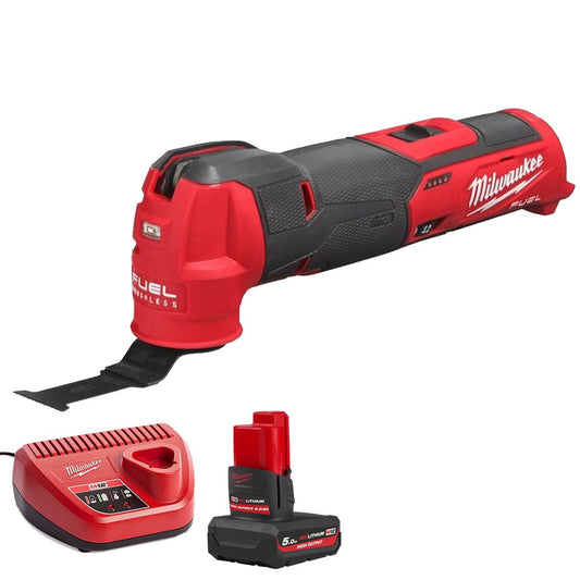 Milwaukee M12FMT-0 12V Brushless Multi Tool with 1 x 5.0Ah Battery & Charger
