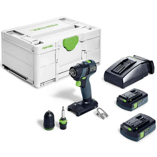Festool TXS 18 C 3,0-Plus GB 18V Brushless Drill Driver With 2 x 3.0Ah Batteries, Charger & Case - 577332