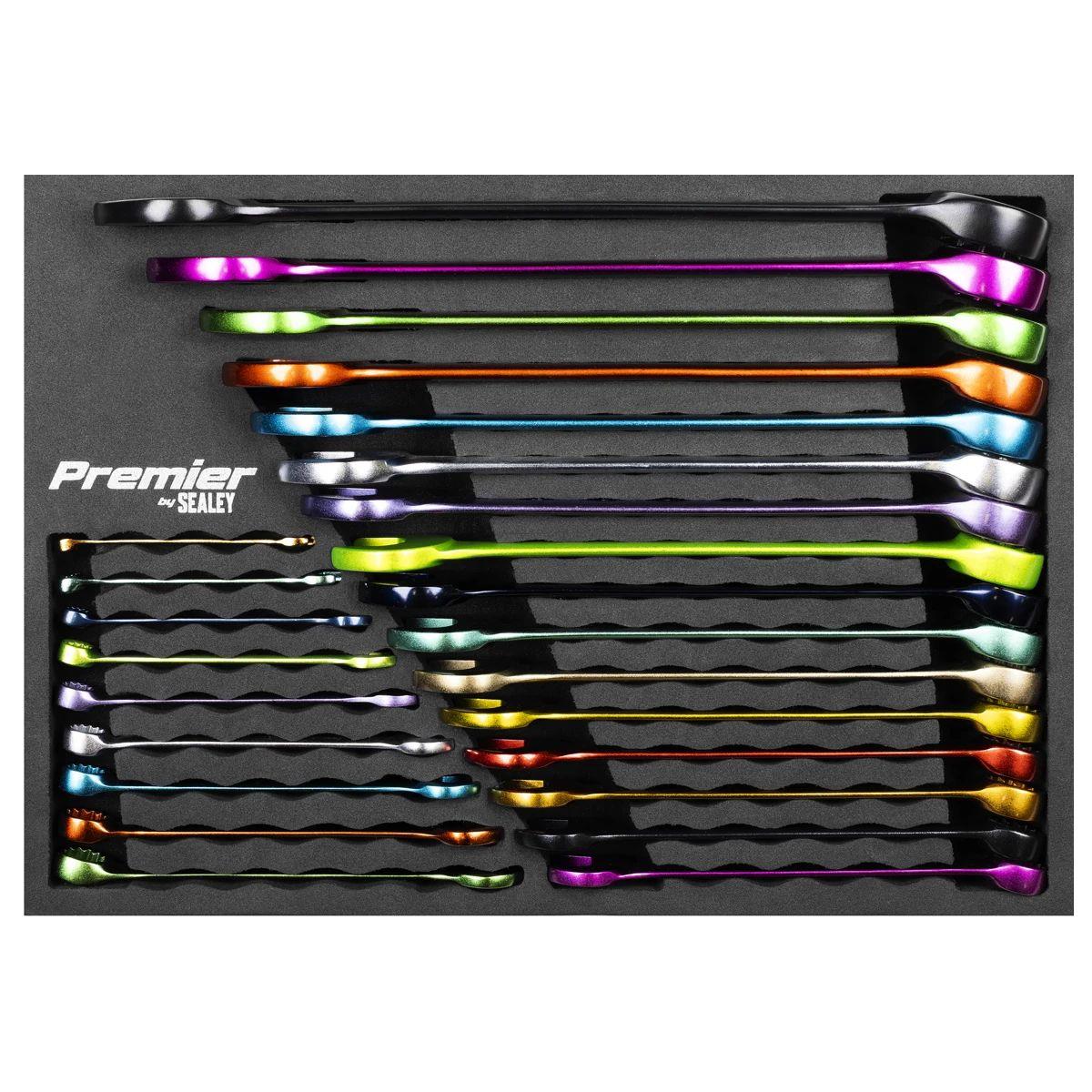 Sealey AK63268 Premier Multi-Coloured Combination Spanner Set 25pc
