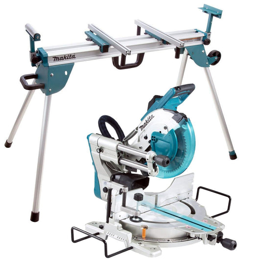 Makita LS1019L/1 260mm Slide Compound Mitre Saw 110V with Adjustable Mitre Saw Stand