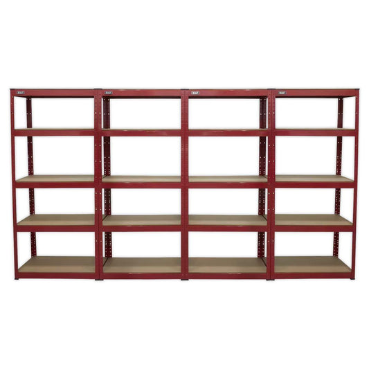 Sealey AP6150COMBO Racking Unit with 5 Shelves 150kg Capacity Per Level Set of 4