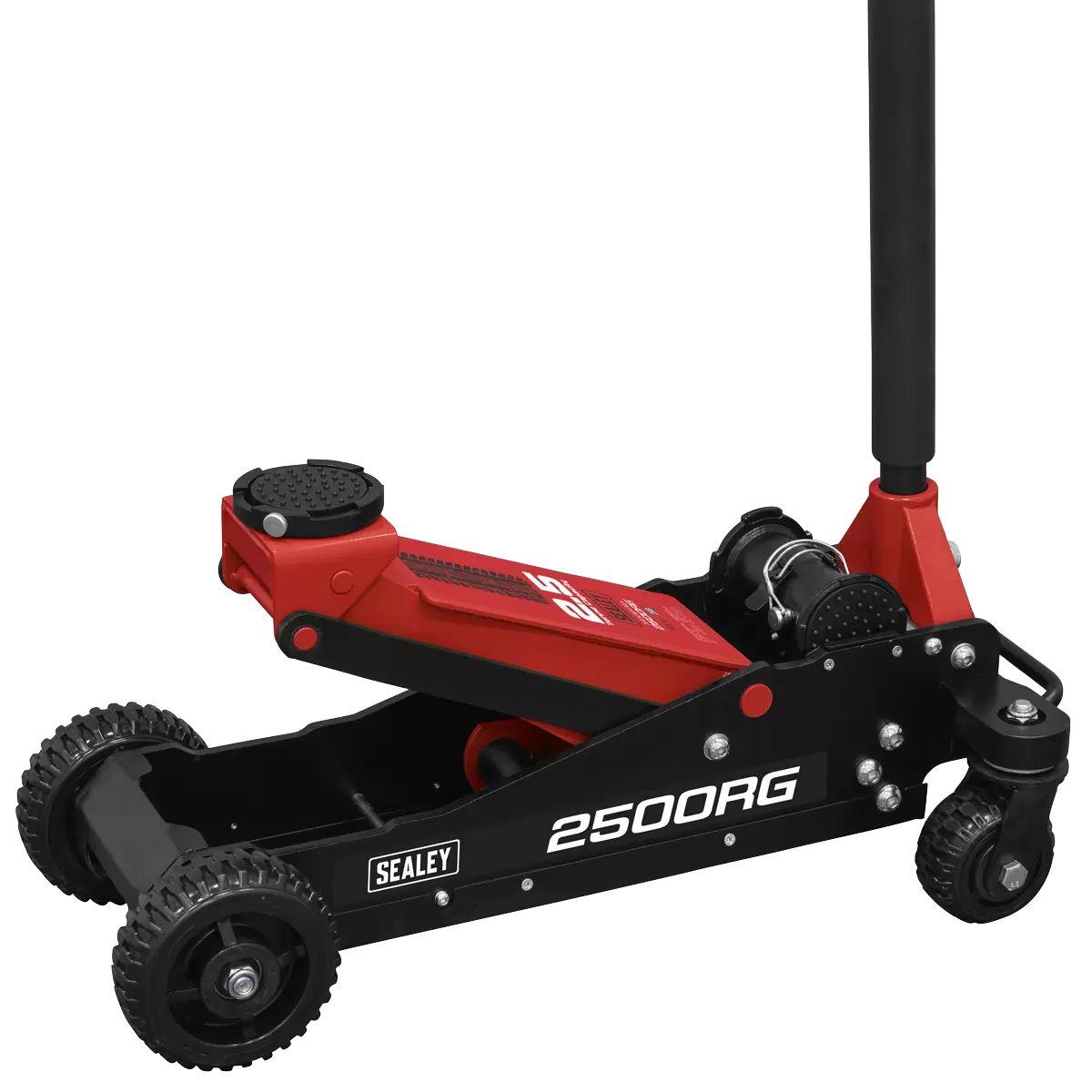 Sealey 2500RG Big Wheel Hybrid Trolley Jack for Off-Road Vehicles 4 x 4s with Super Rocket Lift 2.5 Tonne